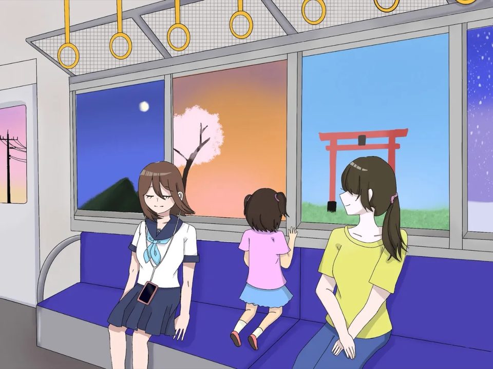 第24回入選作品「平和な未来へはしる電車」